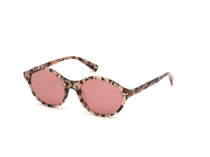 Web Eyewear WE0266-5155S con cristal rojo y detalles marrones Web Eyewear WE0266-5155S con cristal rojo y detalles marrones