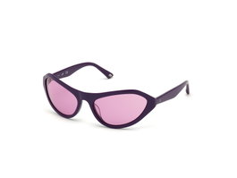 Web Eyewear WE0288-6081S con detalles morados y cristal rojo