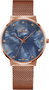 Bellevue B.11 Reloj analógico para mujer con caja rosa y esfera azul