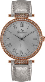 Bellevue B.40 Reloj de Mujer con Caja Rosa y Correa Gris