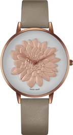 Bellevue Reloj B.43-1 con correa de piel sintética gris