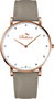 Bellevue B.56 Reloj Analógico para Mujer con Caja Rosa y Correa Gris