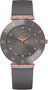Bellevue Reloj E.112 con caja rosa y correa gris