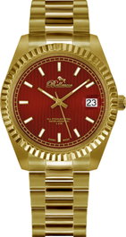 Bellevue Reloj H.18 Dorado con Esfera Roja