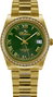 Bellevue Reloj I.14 con esfera verde y correa dorada