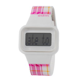 Odm Reloj DD125-22 Digital Unisex Blanco y Rosa