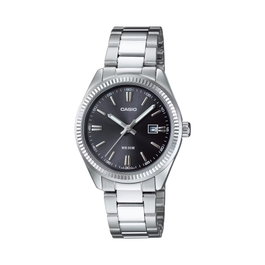 Casio LTP-1302PD-1A1VEF con esfera negra y correa gris