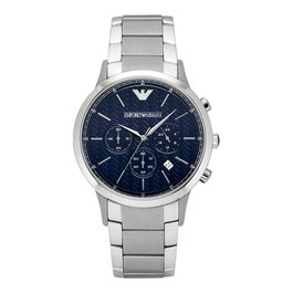 Armani AR2486 con esfera azul y correa plateada