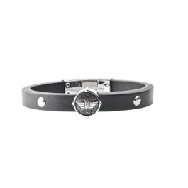 Police S14V102B Pulsera de Acero Negra para Hombre