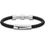 Police Brazalete de Piel Negra y Hardware SS PEAGB2119621