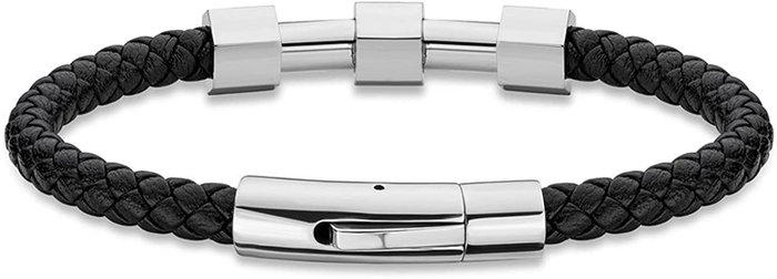 Police Brazalete de Piel Negra y Hardware SS PEAGB2119621 Police Brazalete de Piel Negra y Hardware SS PEAGB2119621