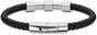 Police Brazalete de Piel Negra y Hardware SS PEAGB2119621
