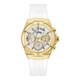 Guess GW0409L2 Athena con caja dorada y correa blanca