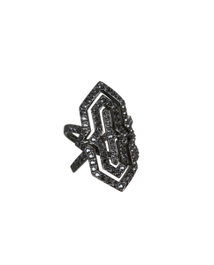 Karl Lagerfeld Anillo Essentials Black Deco RG con Cristales Swarovski, Negro, Talla 55