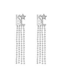 Karl Lagerfeld Pendientes Klassic Karl Bold Star Logo con Cristales Swarovski