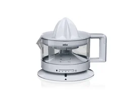 Braun CJ3000 Prensa de Cítricos Eléctrica TributeCollection, 0.35L 20W, Transparente/Blanco, con Ajuste de Pulpa y Función Antigoteo