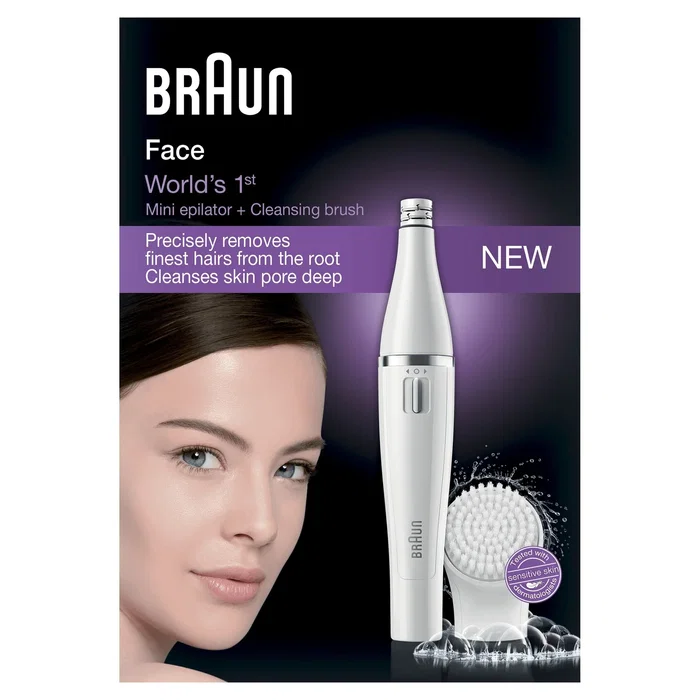 Braun FaceSpa Face 810 Depiladora Facial con Cepillo de Limpieza, Blanco