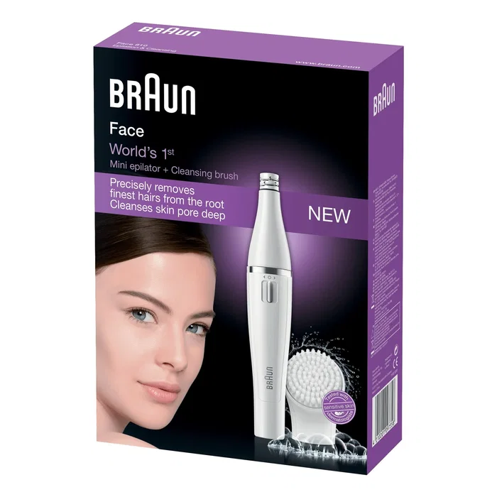 Braun FaceSpa Face 810 Depiladora Facial con Cepillo de Limpieza, Blanco