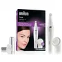 Braun FaceSpa 810 Depiladora Facial con Cepillo de Limpieza, Resistente al Agua, Incluye Pilas AA, FACESPA 810
