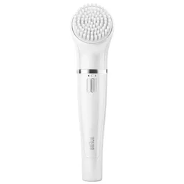 Braun FaceSpa Face 810 Depiladora Facial con 10 Pinzas para Mejillas, Mentón, Frente, Color Blanco, a Batería AA, Lavable