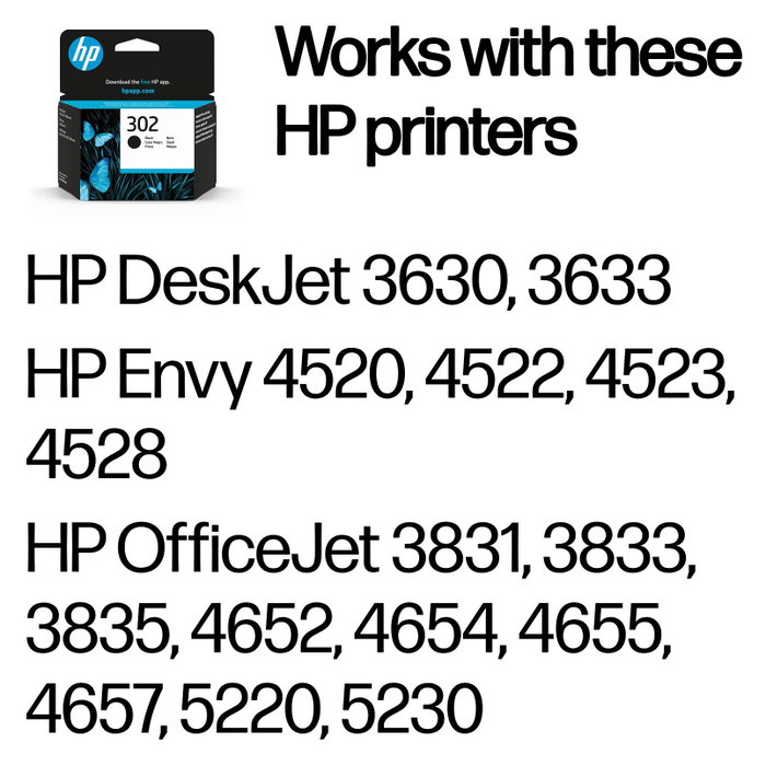 HP 302 Cartucho de tinta negro original