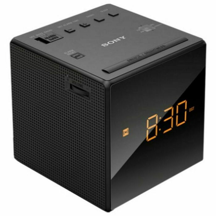 Sony ICFC1B Radiodespertador AM/FM con Ajuste Automático de Hora y Alarma Gradual - Negro