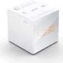 Sony Radiodespertador ICF-C1W Blanco AM/FM con Alarma Gradual, Ajuste Automático de Hora, Batería de Reserva y Control de Brillo
