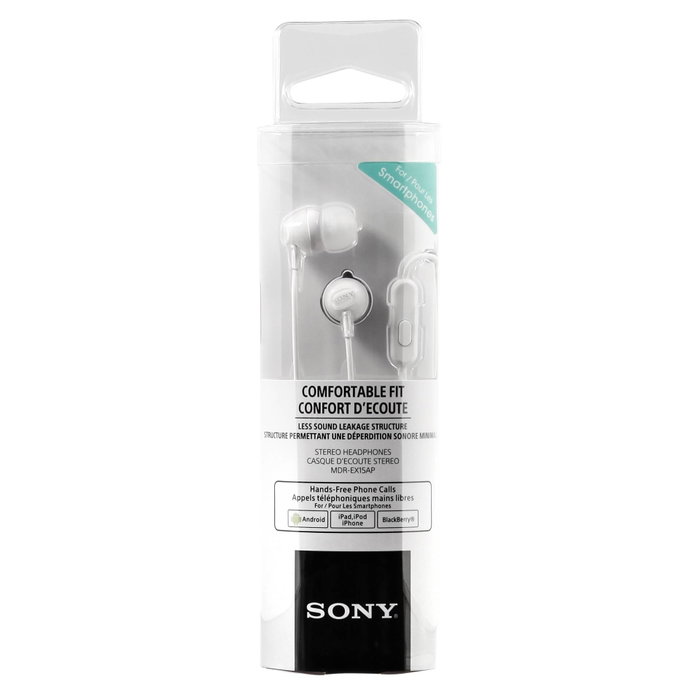 Sony MDR-EX15AP Auriculares intrauditivos con micrófono - Blanco Sony MDR-EX15AP Auriculares intrauditivos con micrófono - Blanco