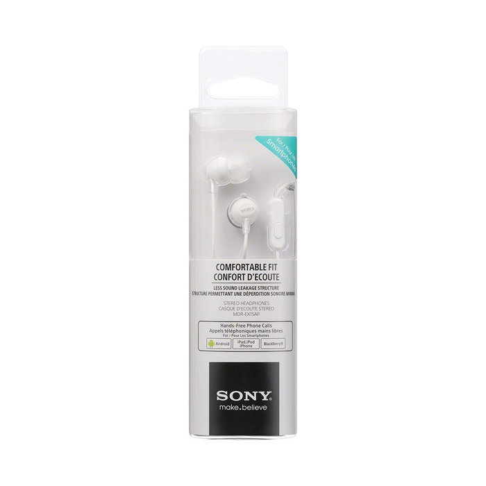 Sony MDR-EX15AP Auriculares Intrauditivos con Micrófono, Blanco