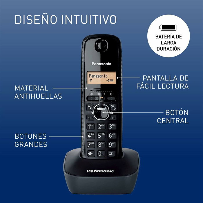Panasonic KX-TG1611 Teléfono Inalámbrico DECT Negro