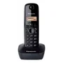 Panasonic KX-TG1611 Teléfono DECT Inalámbrico con Identificador de Llamadas, Agenda 50 Números, Pantalla LCD Ámbar y Montaje en Pared - Negro