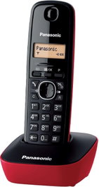 Panasonic KX-TG1611 Teléfono inalámbrico DECT Negro y Rojo