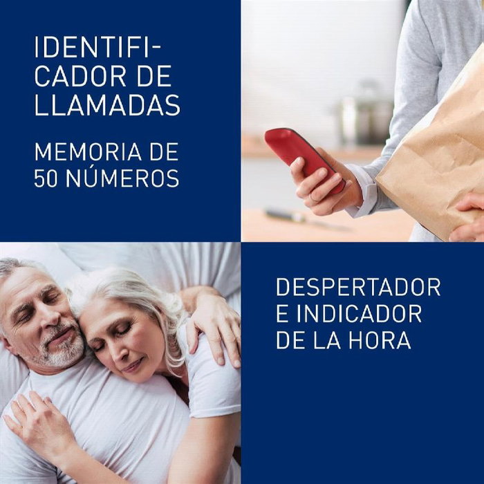 Panasonic KX-TG1611 Teléfono inalámbrico DECT Negro y Rojo