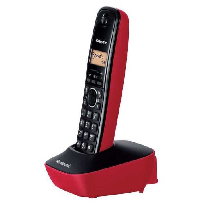Panasonic KX-TG1611 Teléfono inalámbrico DECT Negro y Rojo