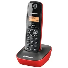 Panasonic KX-TG1611 Teléfono Inalámbrico Negro y Rojo