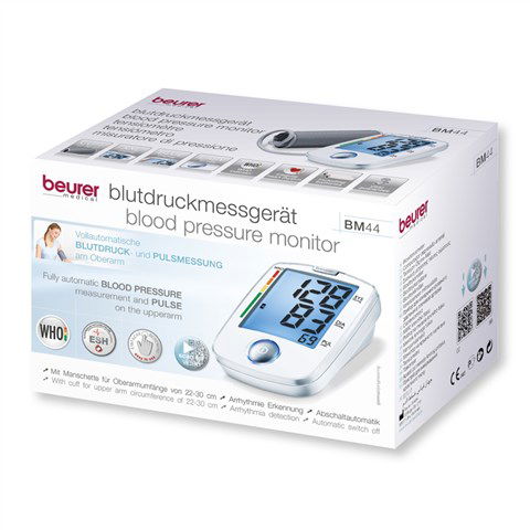 Beurer BM-44 Tensiómetro de Brazo Automático con Pantalla Iluminada y Detección de Arritmias