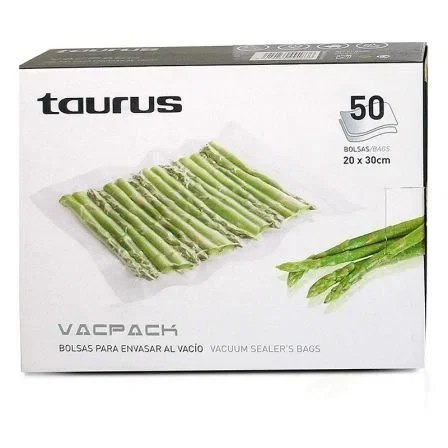 BOLSAS TAURUS 30X20CM 50 UNIDADES REPUESTO PARA LA ENVASADORA AL VACIO