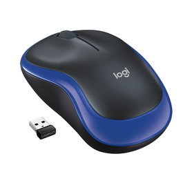 Logitech M185 Ratón Inalámbrico Negro/Azul