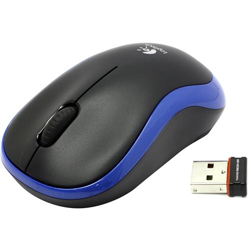 Logitech M185 Ratón Inalámbrico Óptico Negro/Azul