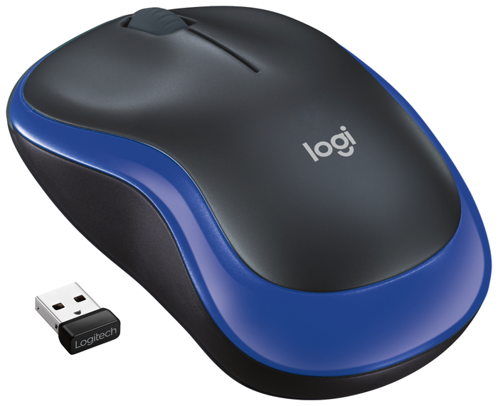 Logitech M185 Ratón Inalámbrico Óptico Negro/Azul