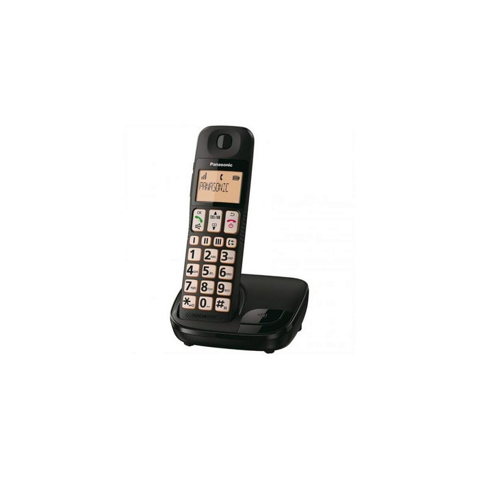 Panasonic KX-TGE310SP Teléfono inalámbrico con teclas grandes, Negro Panasonic KX-TGE310SP Teléfono inalámbrico con teclas grandes, Negro