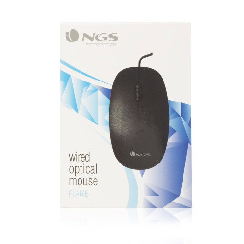 NGS Flame Ratón Óptico Negro 1000 DPI USB