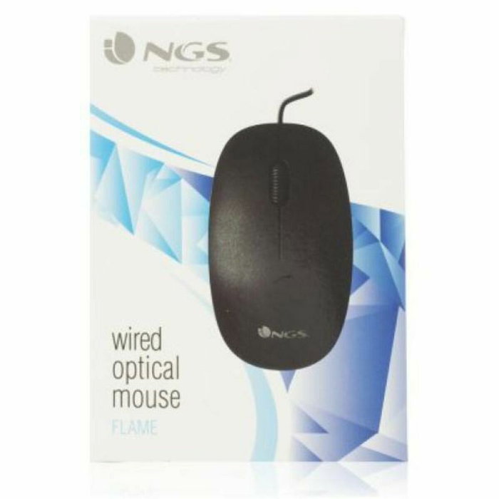 NGS Flame Ratón Óptico 1000 DPI Negro USB