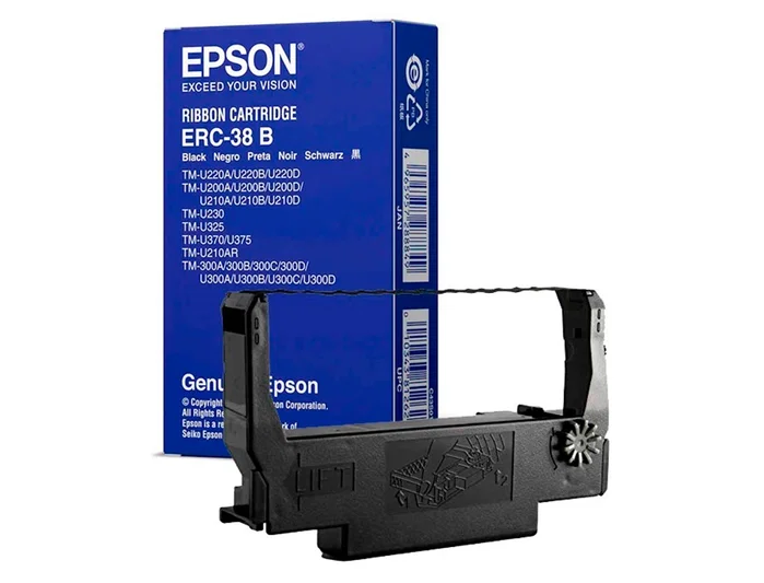 Epson ERC-38B Cinta Registradora Negra compatible con TM-300, U200, U210, U300, TMV-210PD, TM-220, M-188, M-119D Epson ERC-38B Cinta Registradora Negra compatible con TM-300, U200, U210, U300, TMV-210PD, TM-220, M-188, M-119D