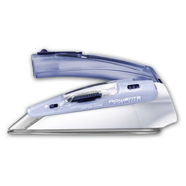 Rowenta DA1510F1 Focus Travel Plancha a Vapor de Viaje, Suela Microsteam 200, 1000W, Vapor 45 g/min, Doble Voltaje 120-240V, Azul/Blanco con Funda