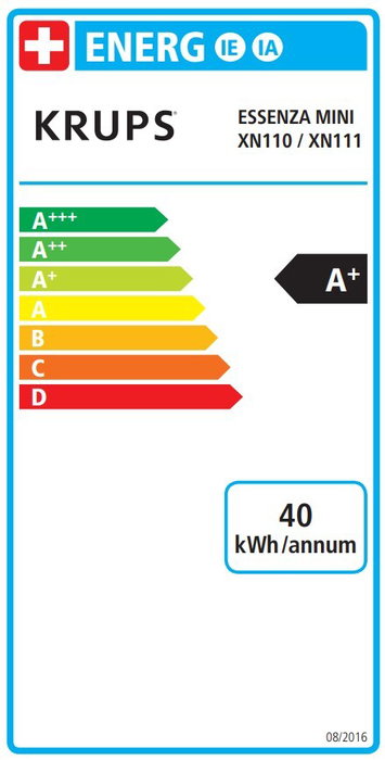 Krups XN1108 Máquina de Café Nespresso Essenza Mini, 19 bares, 1310W, 0.6L, Negra, Incluye 14 Cápsulas de Café