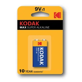 Kodak Pila Alcalina 9V LR61 de un solo uso, 570 mAh, 2 unidades en Blister