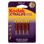 Kodak Pilas Alcalinas XTRALIFE AAA LR03, 4 Unidades