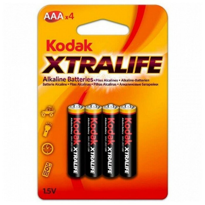 Kodak Pilas Alcalinas XTRALIFE AAA LR03, 4 Unidades Kodak Pilas Alcalinas XTRALIFE AAA LR03, 4 Unidades