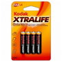 Kodak Pilas Alcalinas XTRALIFE AAA LR03, 4 Unidades